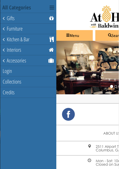 At Home with Baldwin Interiors mobile menu